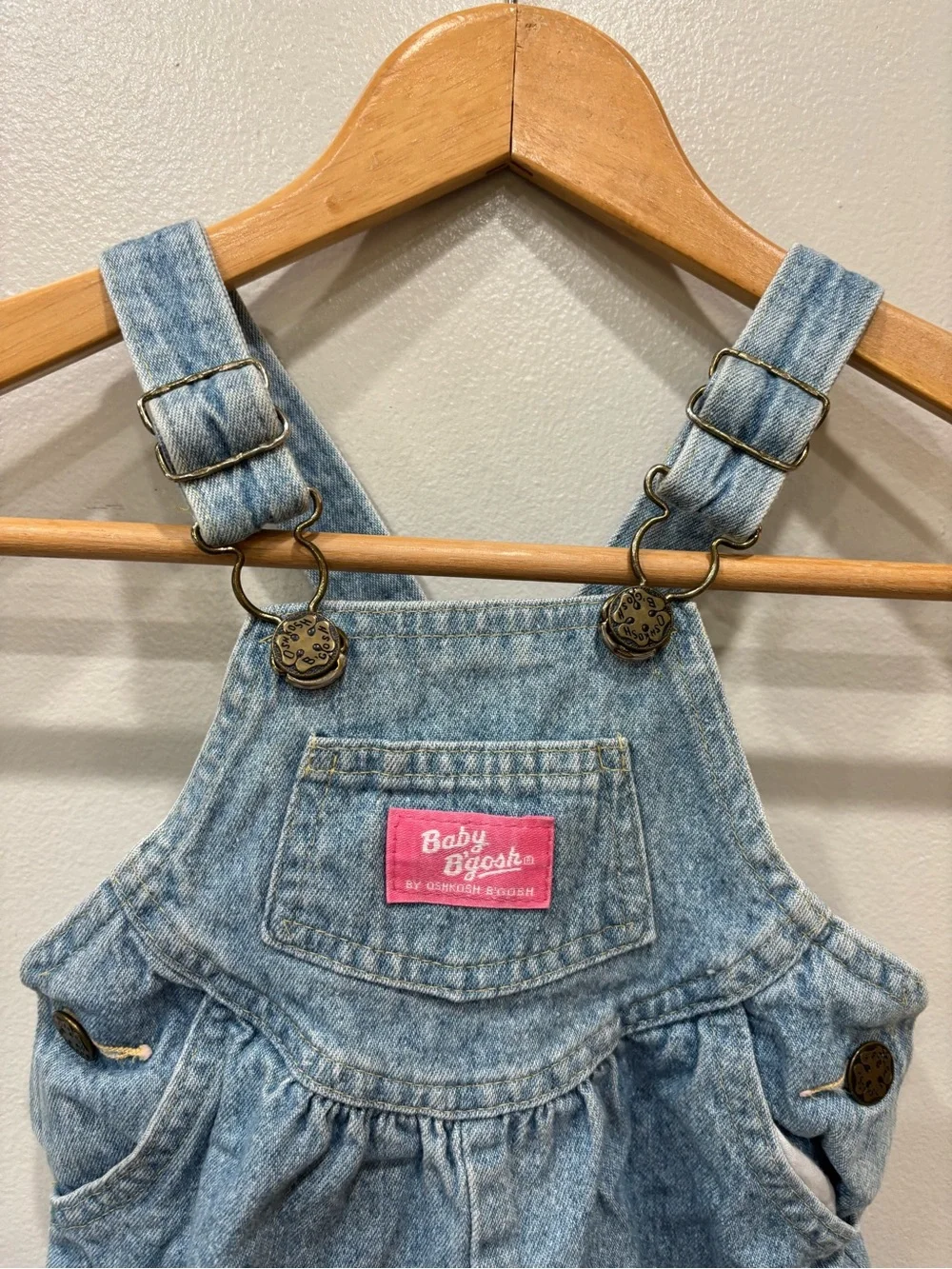 Vintage Oshkosh B’Gosh Jumpsuit Overalls Baby Girls Size 18 Months